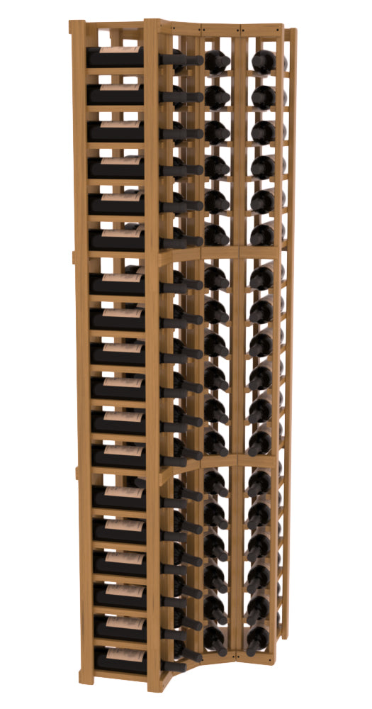 InstaCellar 4 Column Corner Rack – Grand Mahogany / Oak stained
