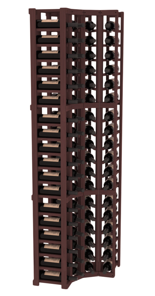 InstaCellar 4 Column Corner Rack – Grand Mahogany / Walnut stained