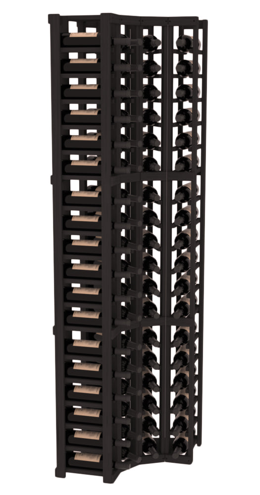 InstaCellar 4 Column Corner Rack – Grand Mahogany / Black stained