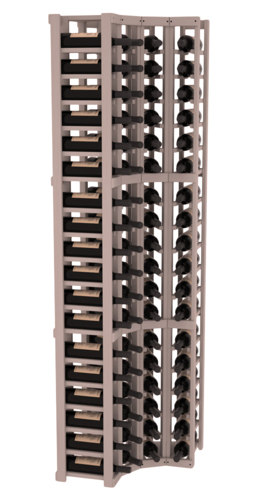 InstaCellar 4 Column Corner Rack – Grand Mahogany / Greywash stained