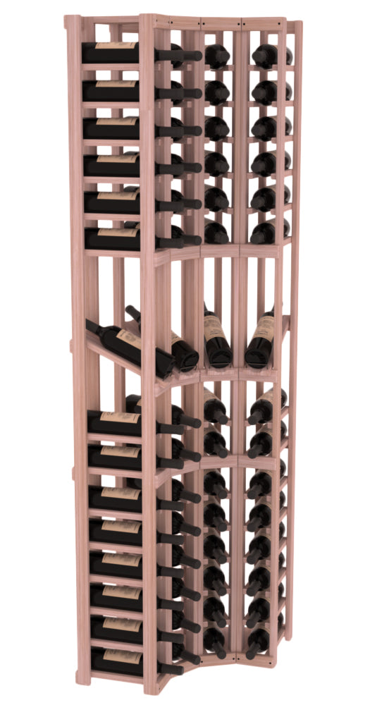 InstaCellar 4 Column Corner Display Row Rack – Ponderosa Pine / Unstained