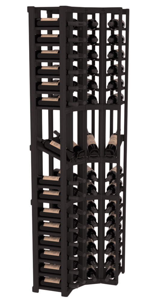 InstaCellar 4 Column Corner Display Row Rack – Ponderosa Pine / Black stained