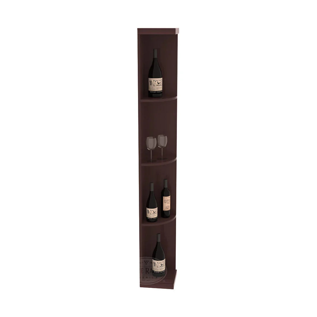 InstaCellar Quarter Round Display – Grand Mahogany / Black stained