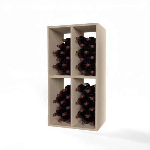 GrandCellar™ 4 Column Full-Depth Wine Case Bin – 36" – White Oak / Unstained
