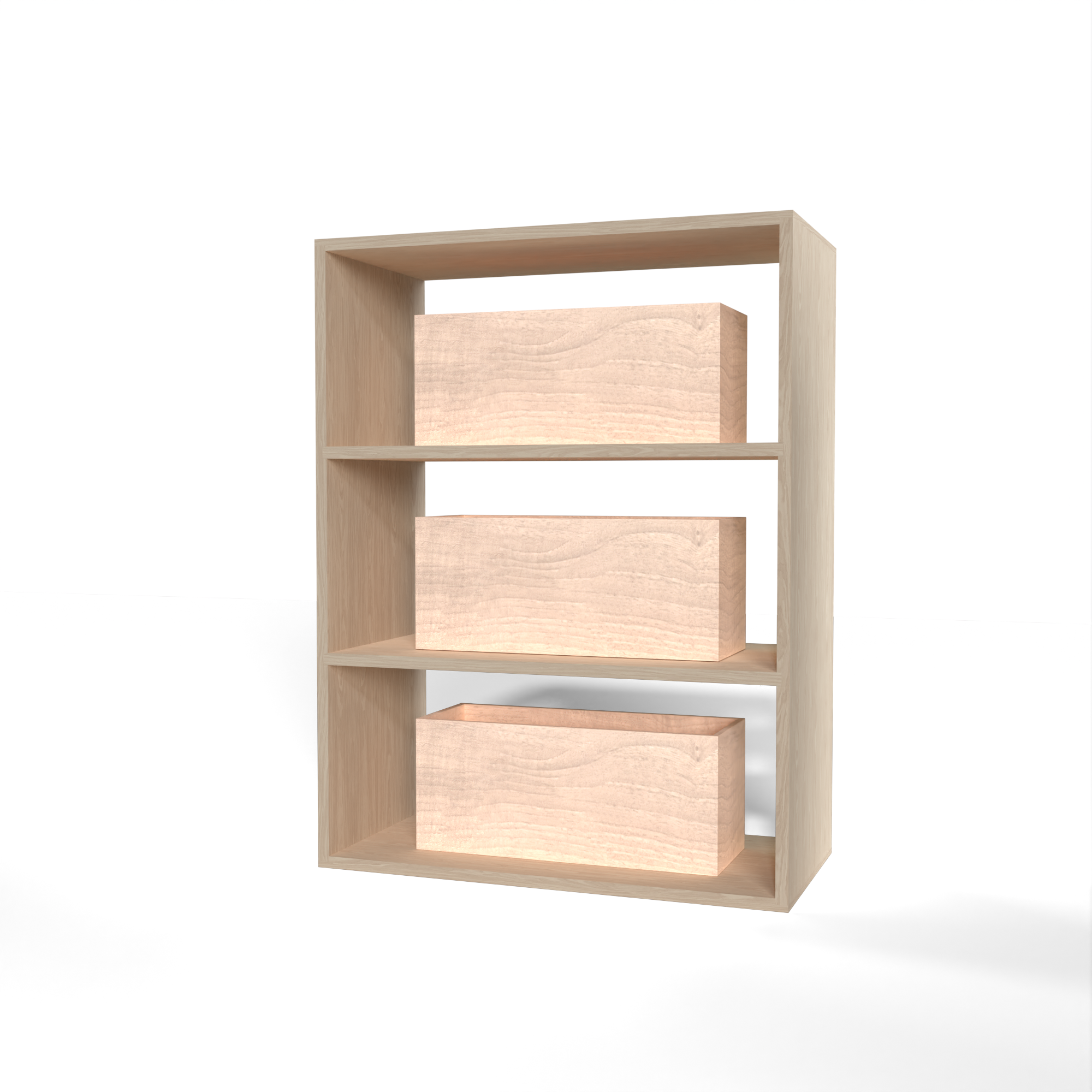 GrandCellar™ 6 Column Full-Depth Wine Case Bin – 36" – White Oak / Unstained