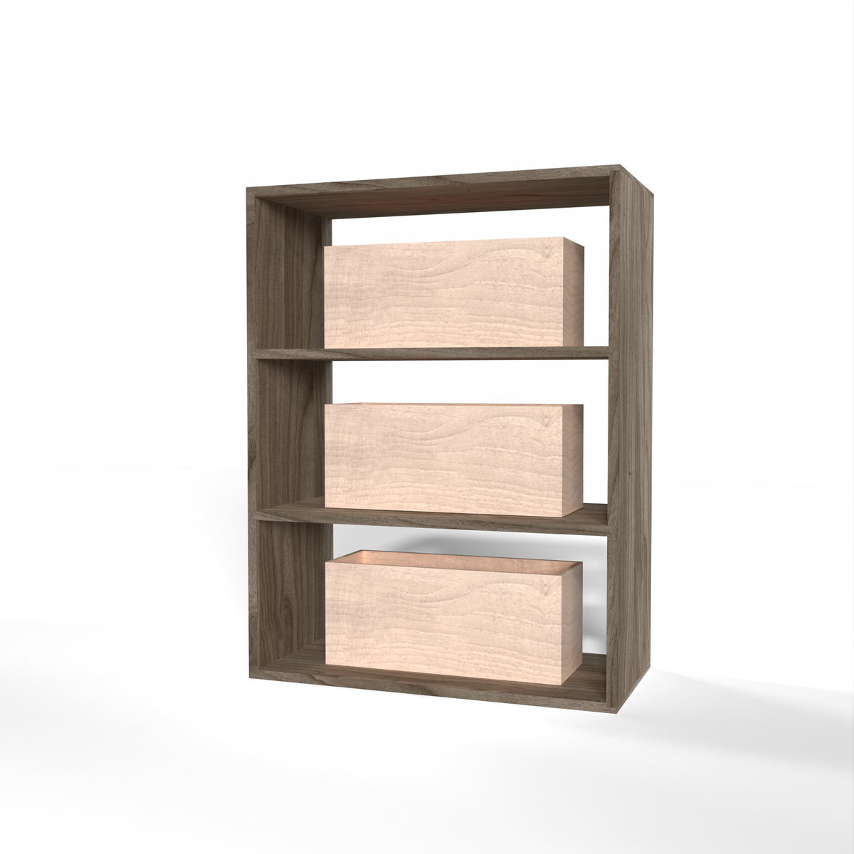 GrandCellar™ 6 Column Full-Depth Wine Case Bin – 36" – Walnut / Unstained
