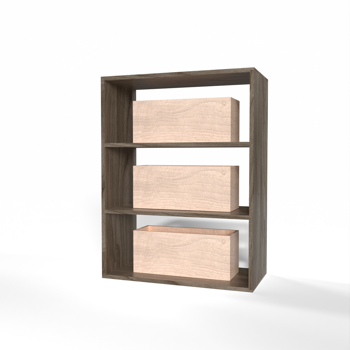 GrandCellar™ 6 Column Full-Depth Wine Case Bin – 36" – Walnut / Unstained