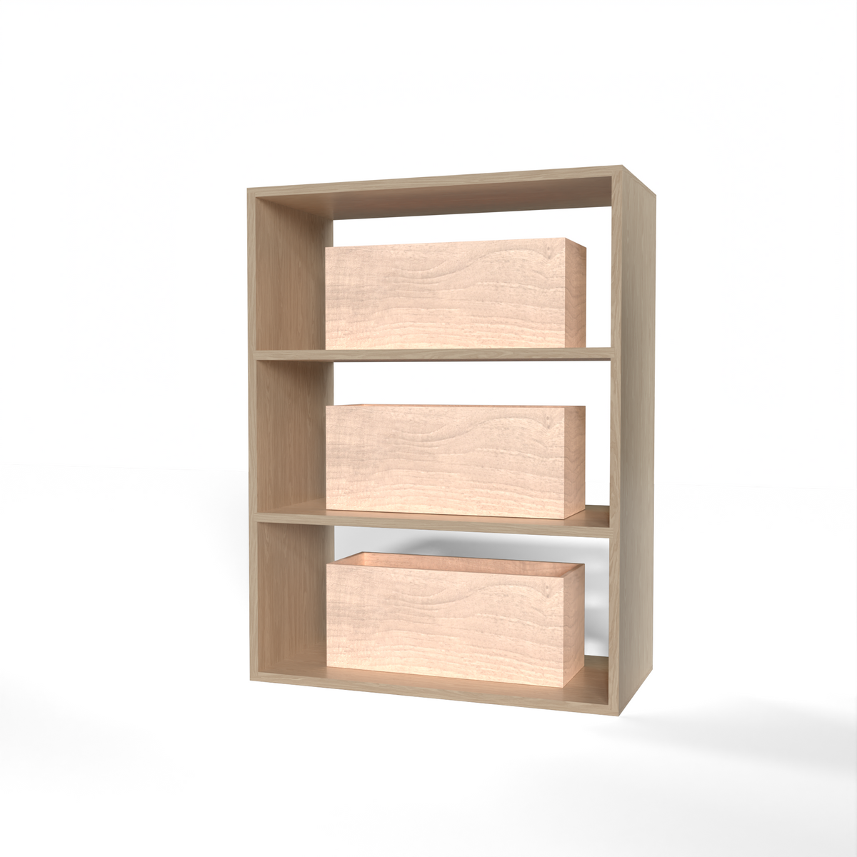 GrandCellar™ 6 Column Full-Depth Wine Case Bin – 36" – White Oak / Unstained
