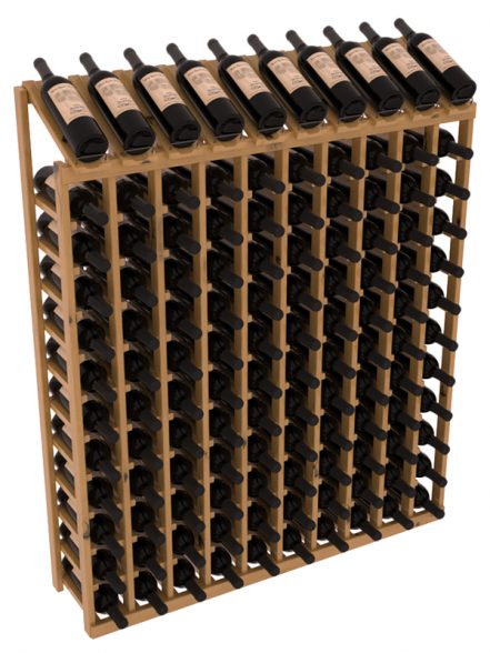 Retail Display-Top Wine Rack 10x12 – Knotty Alder / Oak stained