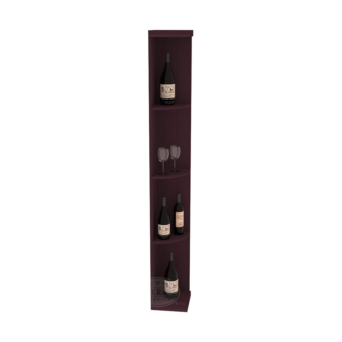 Retail Quarter-Round Wine Display Rack – Grand Mahogany / Unstained
