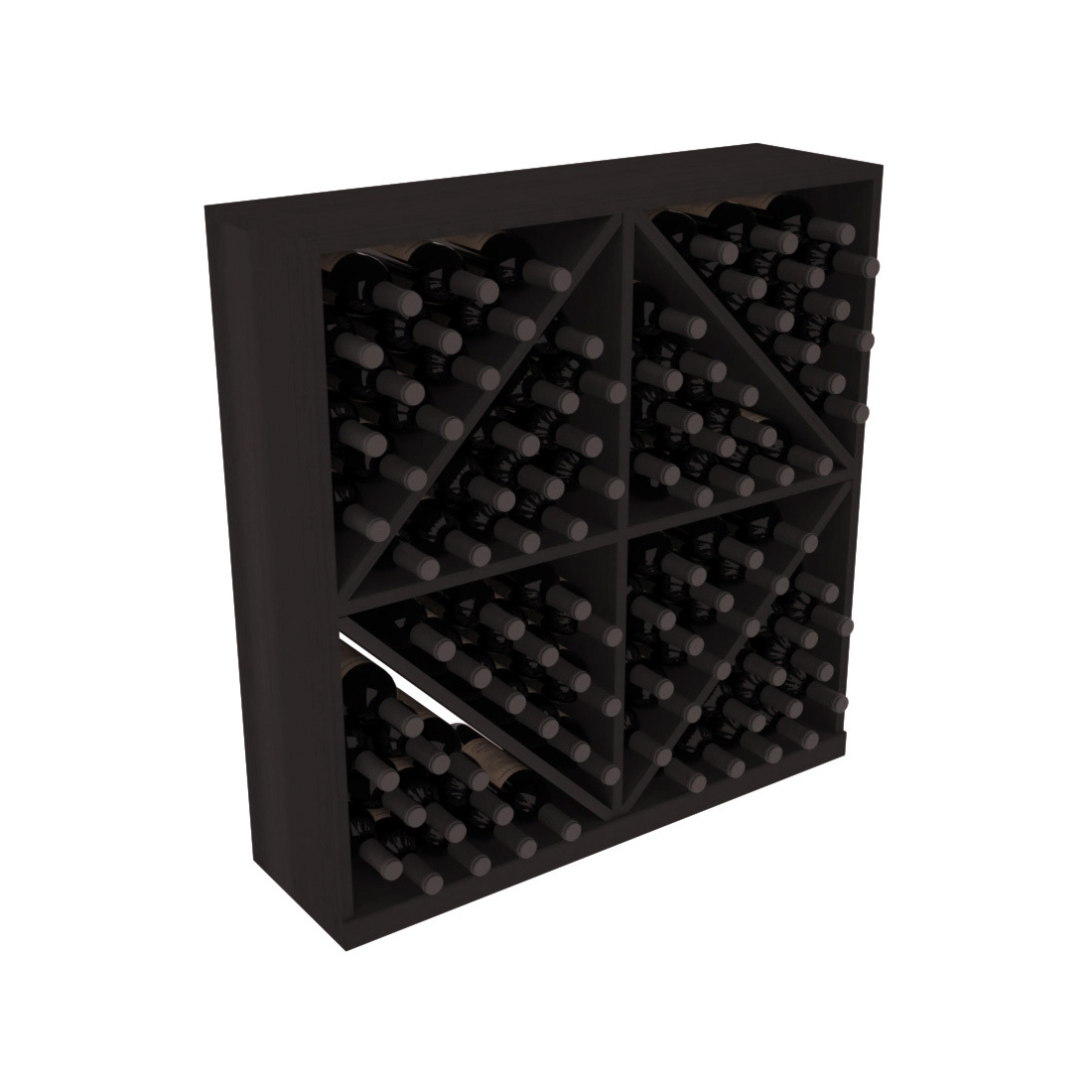 Retail Diamond Bin Base Wine Rack – Premium Redwood / Greywash stained