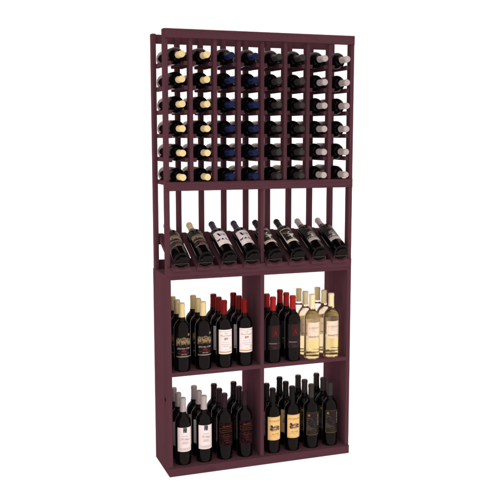 Retail High-Reveal Wine Display Rack – Ponderosa Pine / Greywash stained