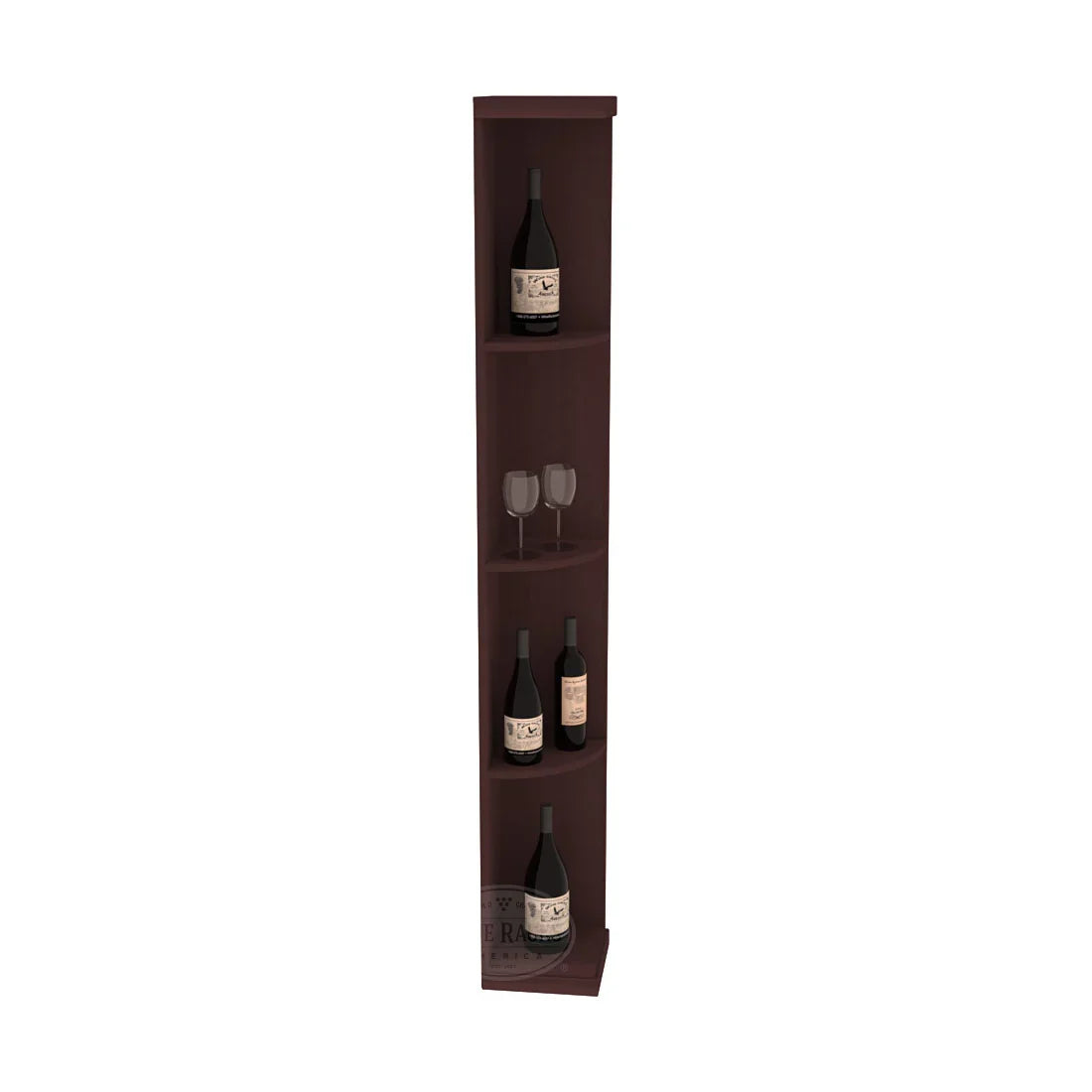 InstaCellar Quarter Round Display – Grand Mahogany / Black stained