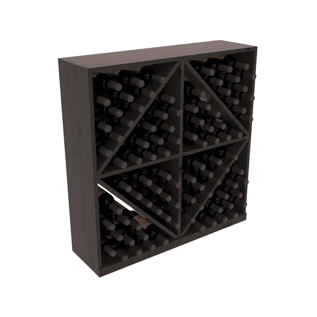 Retail Diamond Bin Base Wine Rack – Knotty Alder / Greywash stained