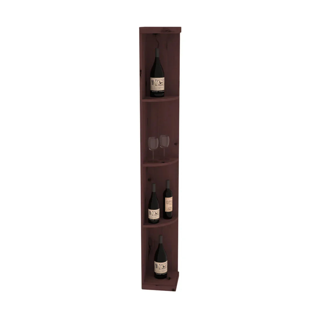 InstaCellar Quarter Round Display – Premium Redwood / Black stained