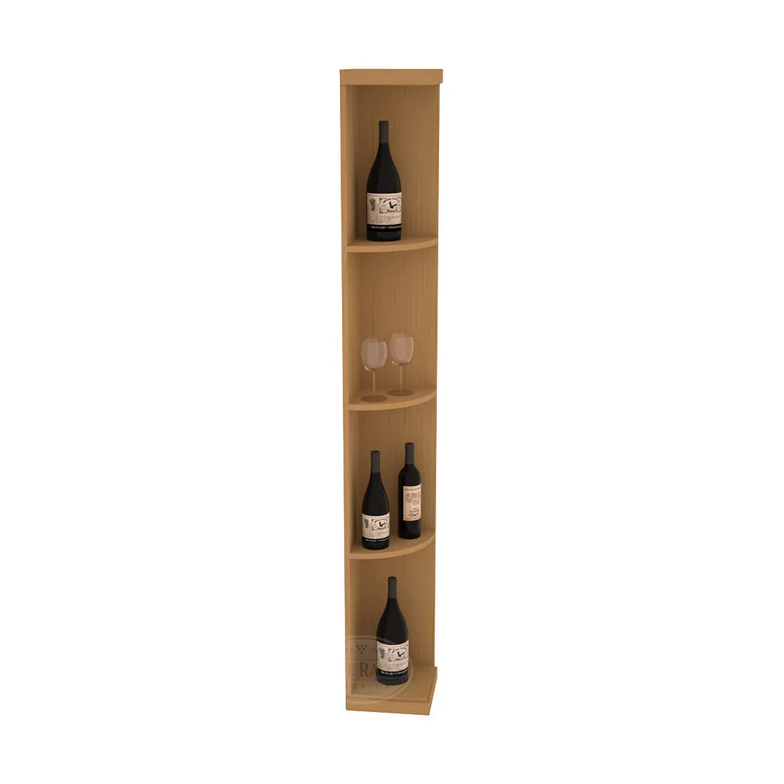 InstaCellar Quarter Round Display – Knotty Alder / Oak stained