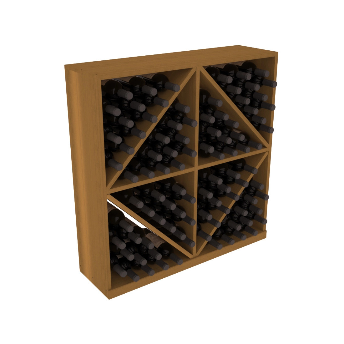 Retail Diamond Bin Base Wine Rack – Premium Redwood / Cherry stained