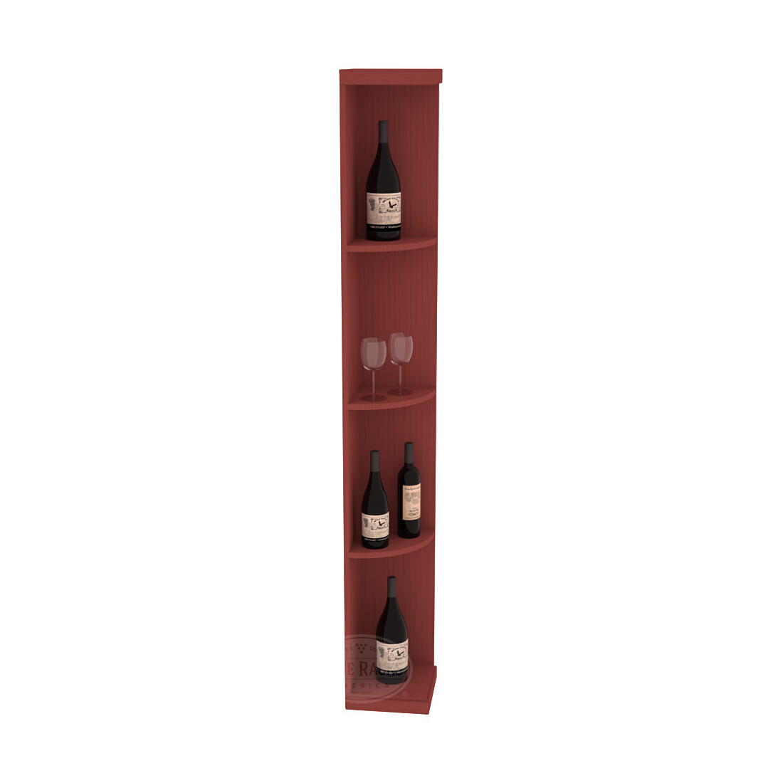Retail Quarter-Round Wine Display Rack – Pine / Cherry stained