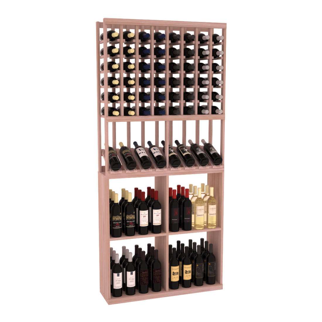 Retail High-Reveal Wine Display Rack – Grand Mahogany / Walnut stained
