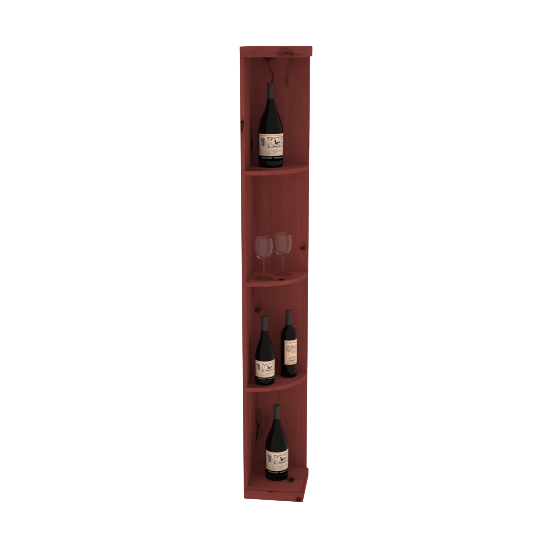 Retail Quarter-Round Wine Display Rack – Alder / Walnut stained