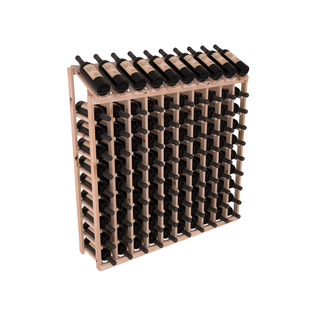 Retail Display-Top Wine Rack 10x10 – Knotty Alder / Oak stained