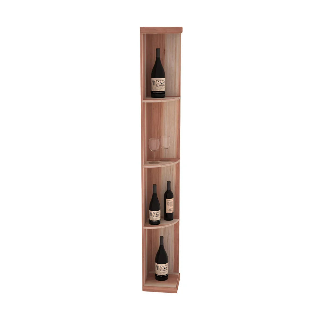 InstaCellar Quarter Round Display – Grand Mahogany / Oak stained