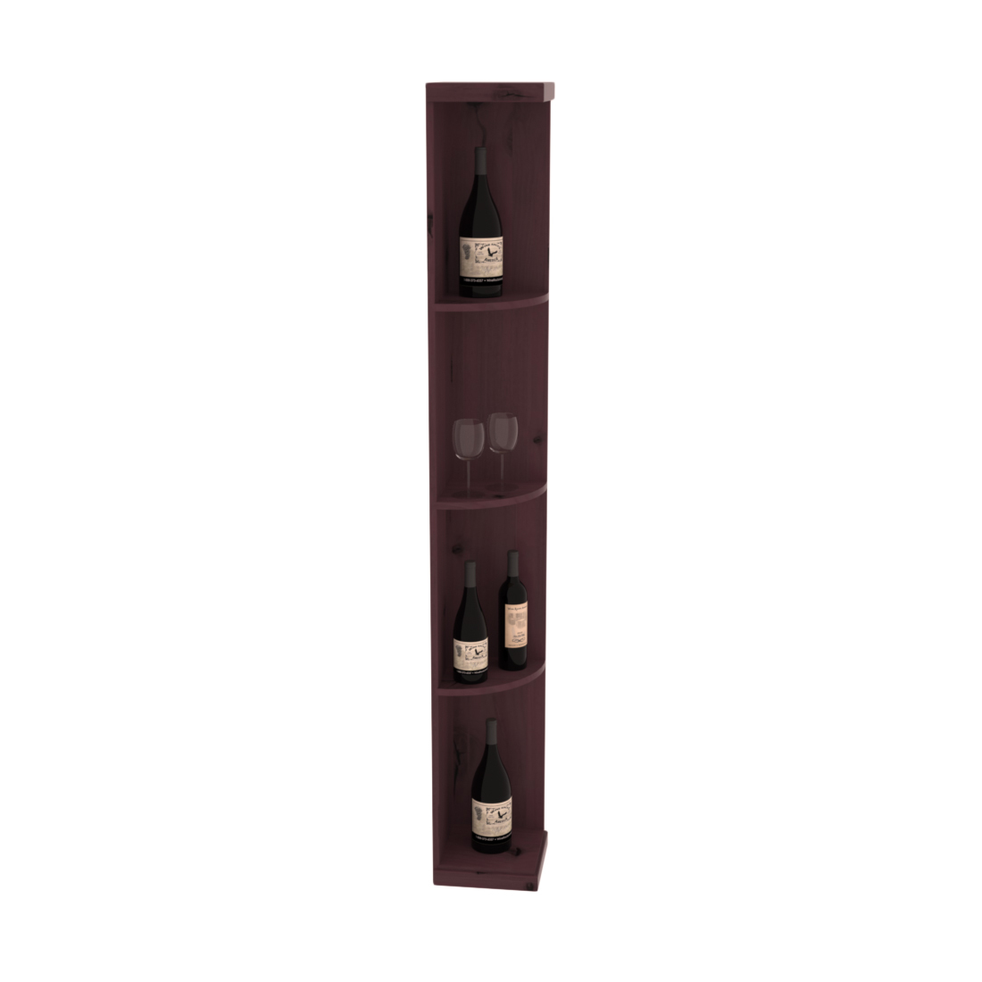 Retail Quarter-Round Wine Display Rack – Redwood / Unstained