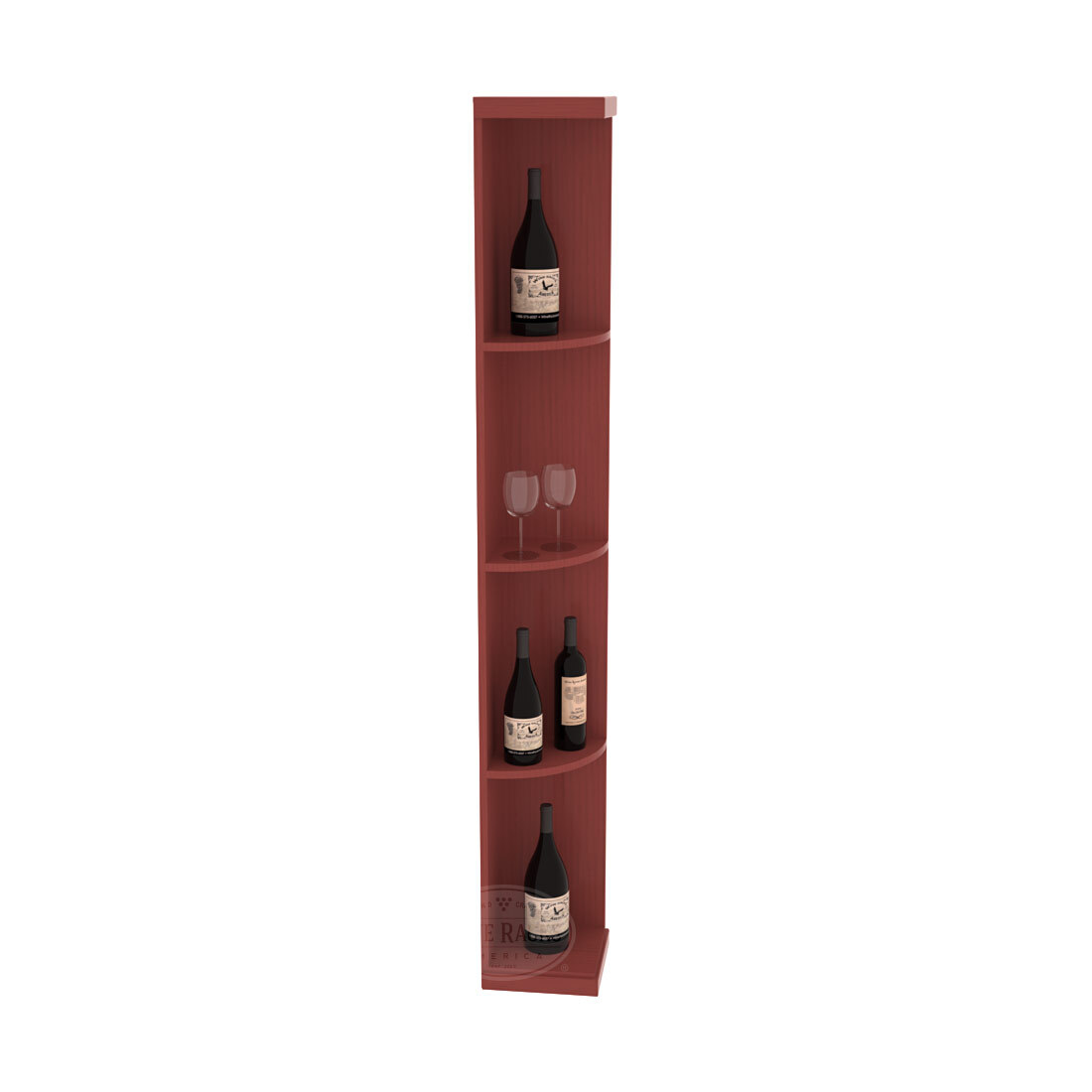 Retail Quarter-Round Wine Display Rack – Pine / Cherry stained