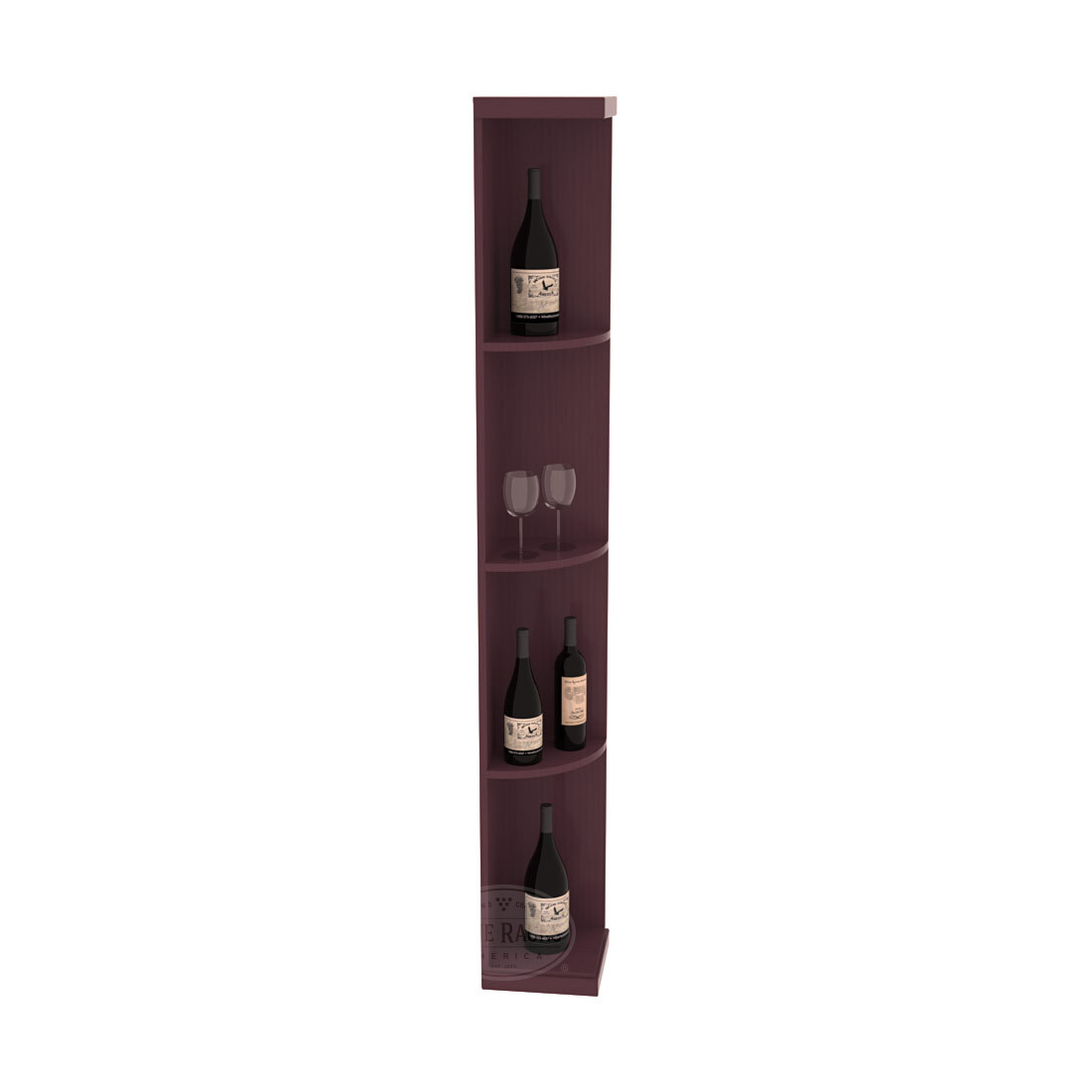 Retail Quarter-Round Wine Display Rack – Pine / Greywash stained