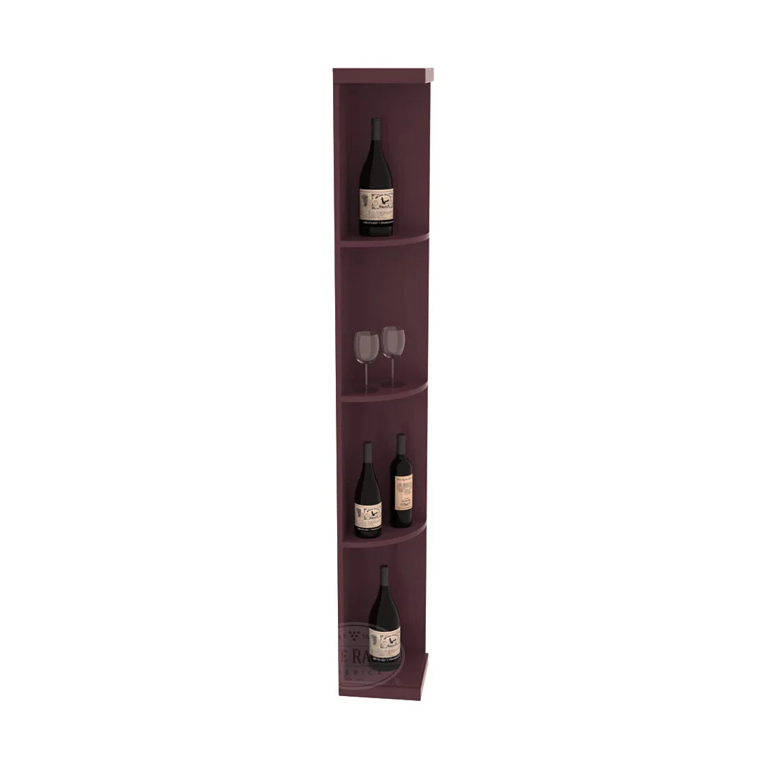 InstaCellar Quarter Round Display – Knotty Alder / Greywash stained