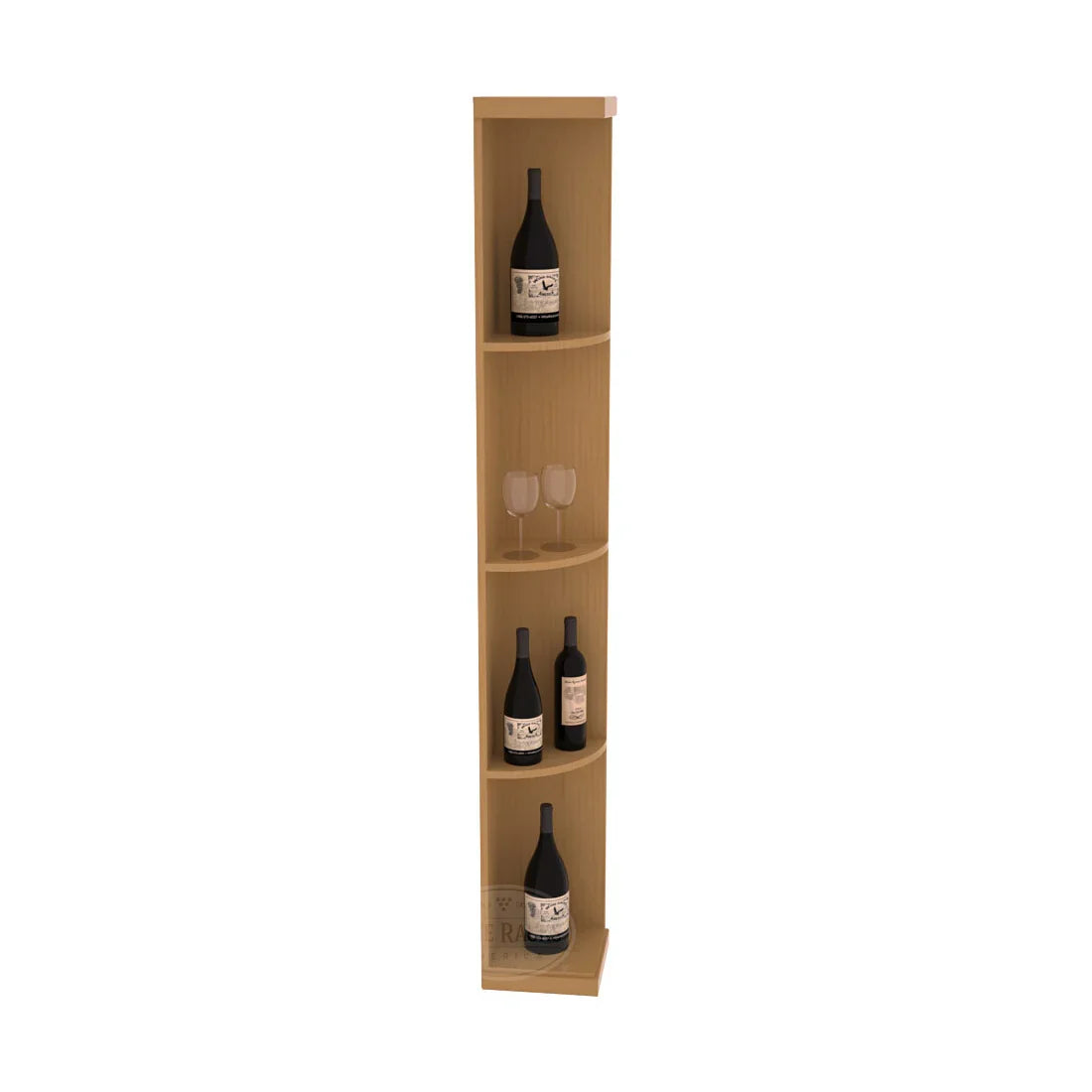 InstaCellar Quarter Round Display – Knotty Alder / Oak stained