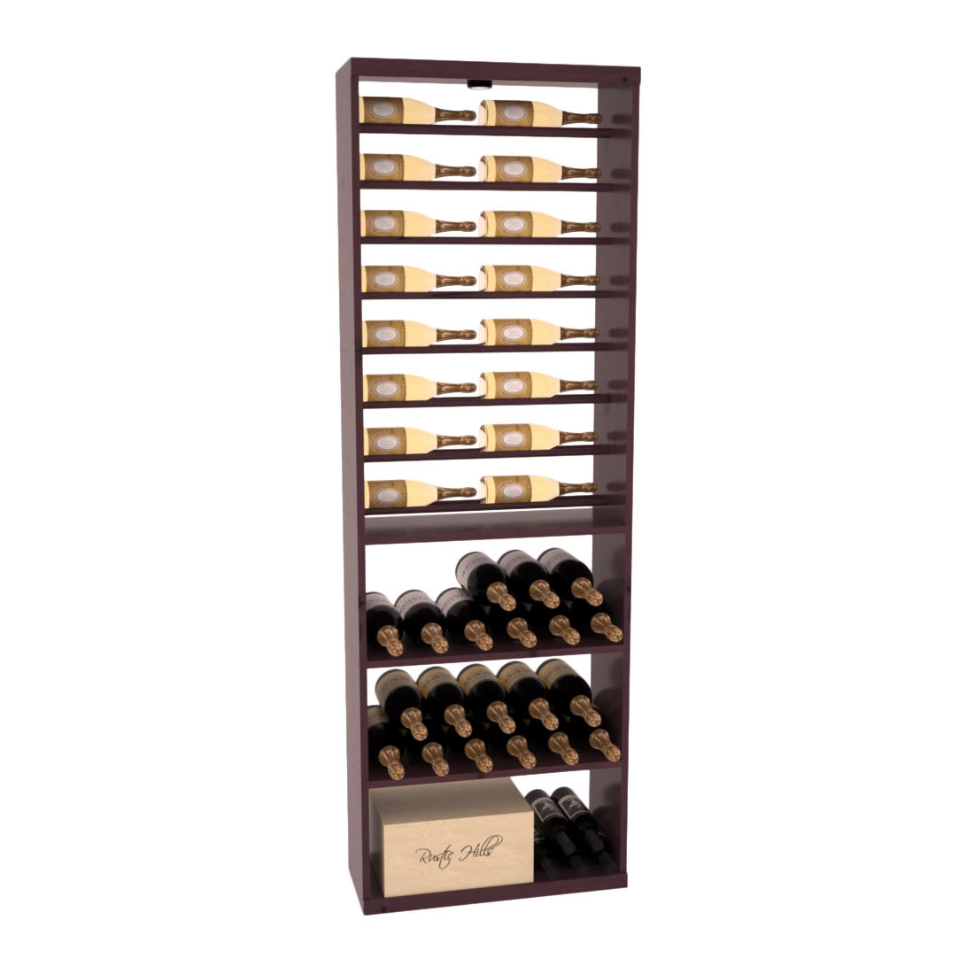 Retail Horizontal Bottle Display Rack – Premium Redwood / Unstained
