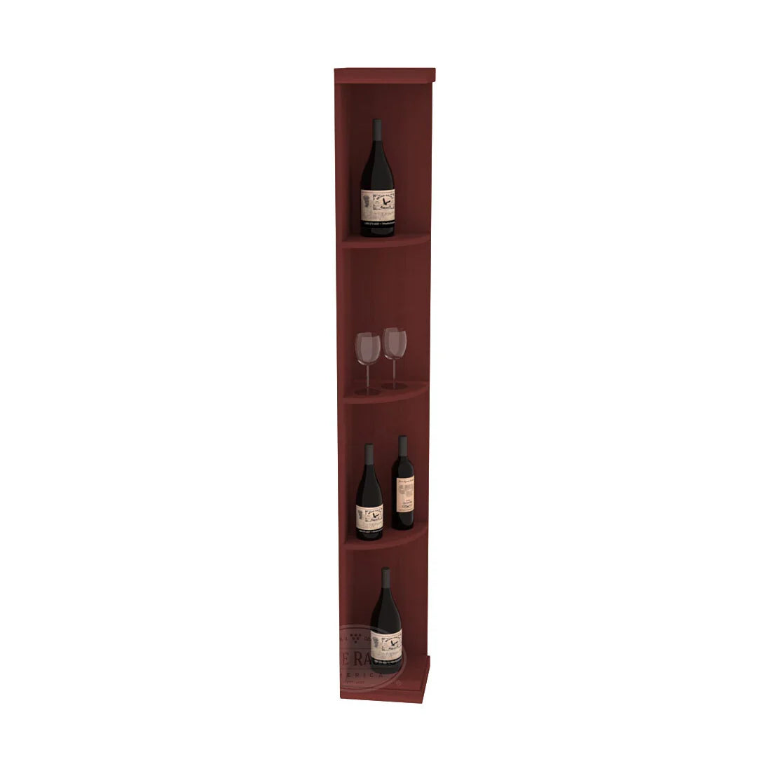 InstaCellar Quarter Round Display – Grand Mahogany / Walnut stained