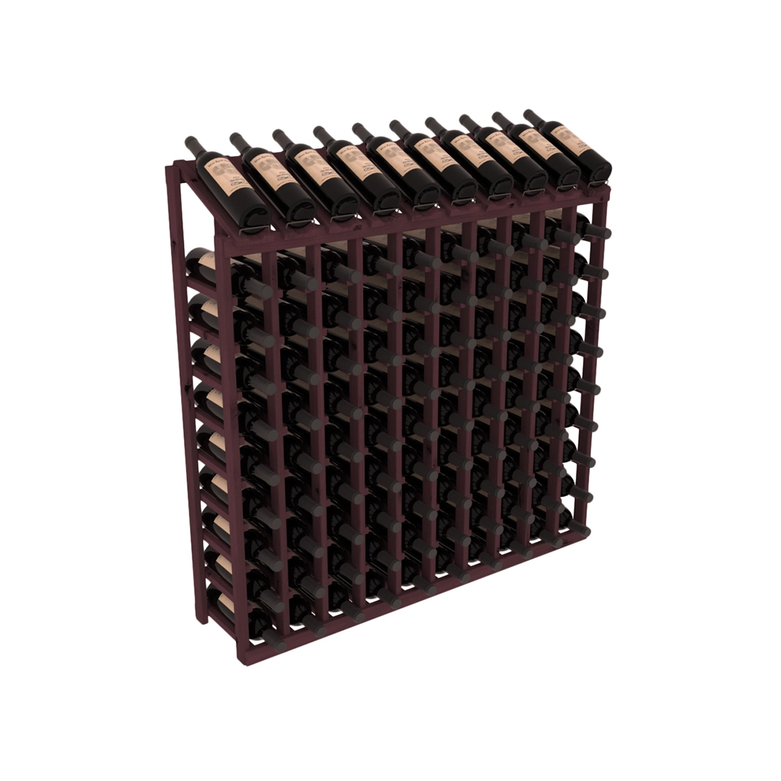 Retail Display-Top Wine Rack 10x10 – Premium Redwood / Unstained