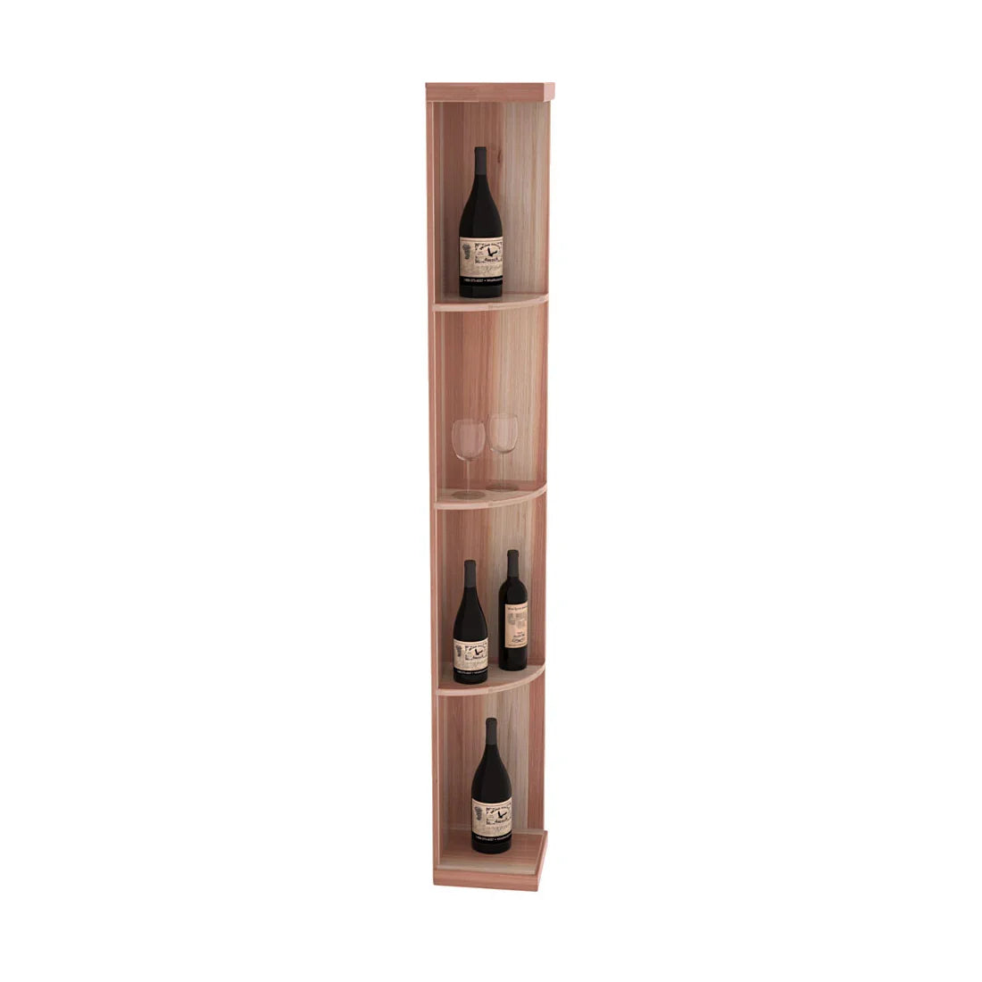 InstaCellar Quarter Round Display – Grand Mahogany / Oak stained