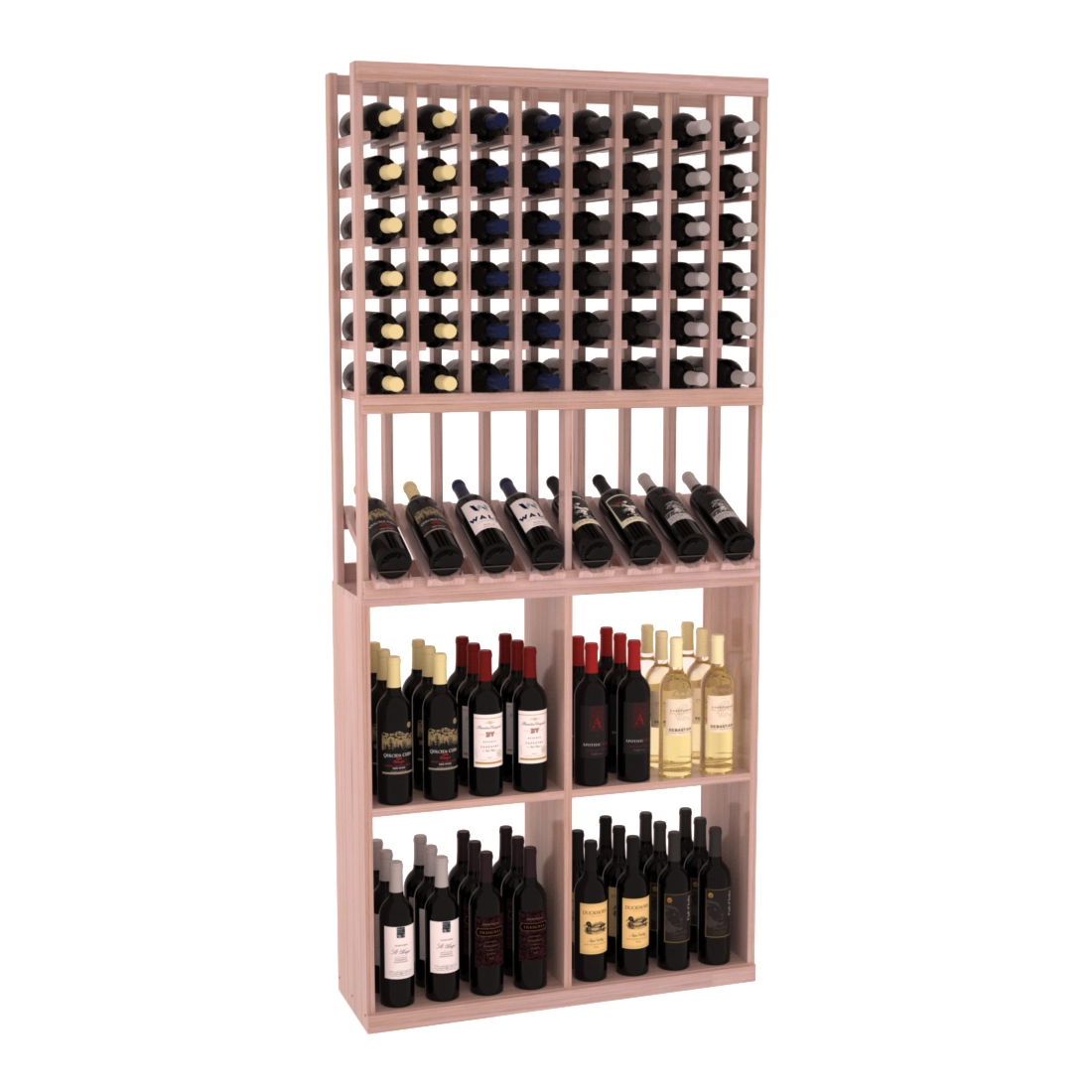 Retail High-Reveal Wine Display Rack – Grand Mahogany / Walnut stained