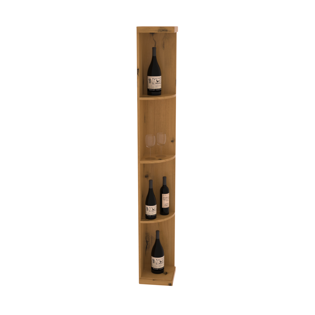 Retail Quarter-Round Wine Display Rack – Alder / Cherry stained