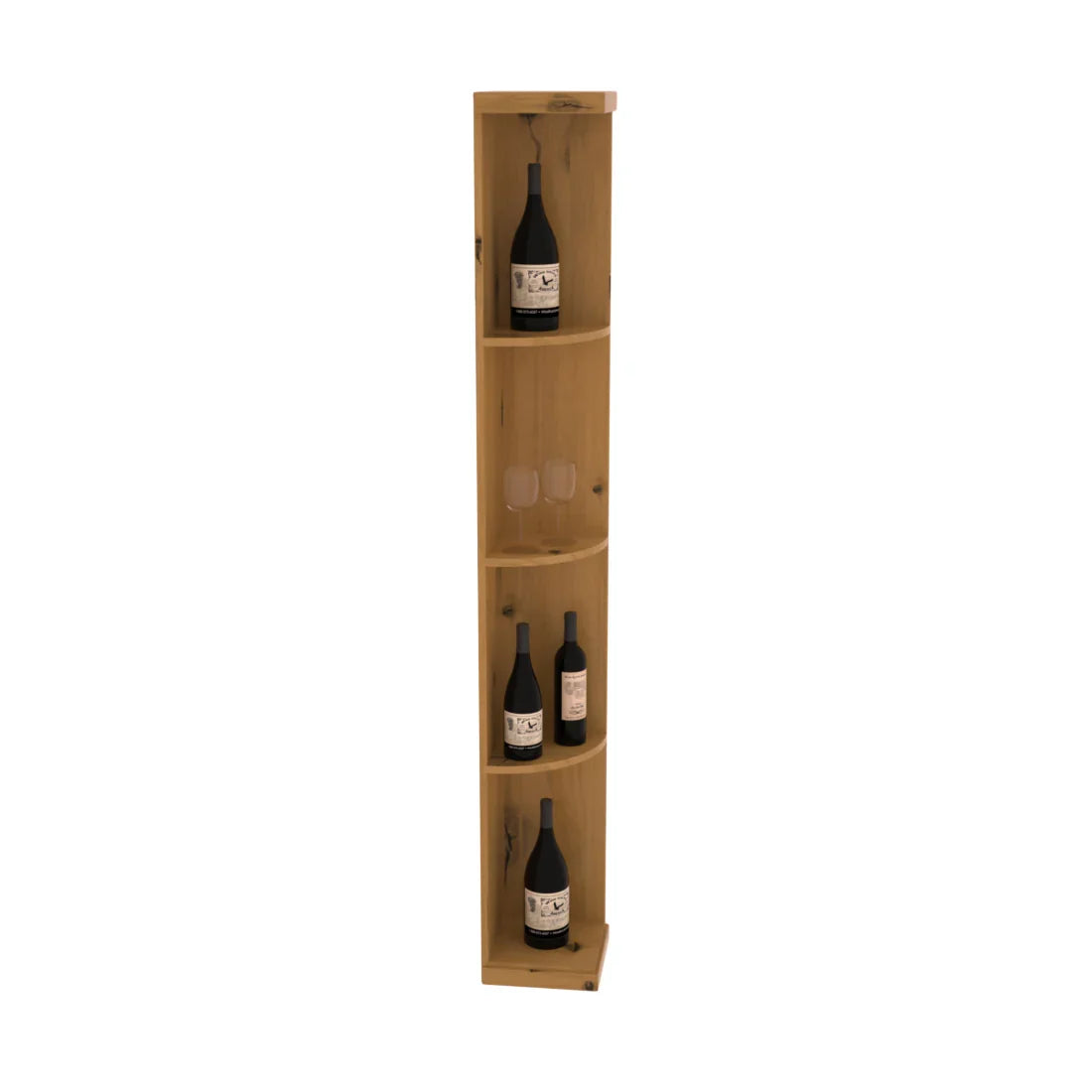 InstaCellar Quarter Round Display – Premium Redwood / Cherry stained