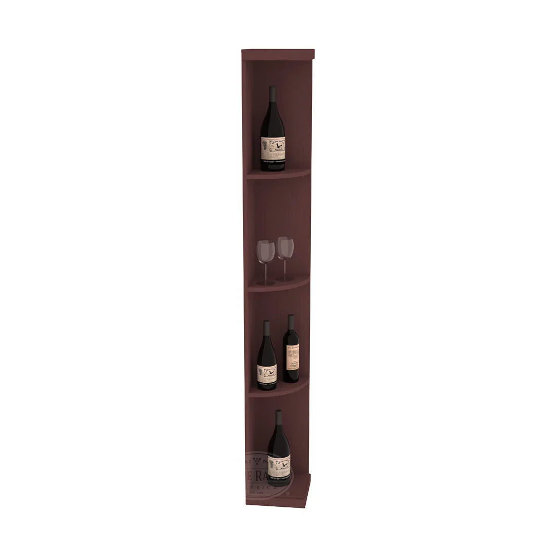 InstaCellar Quarter Round Display – Knotty Alder / Walnut stained