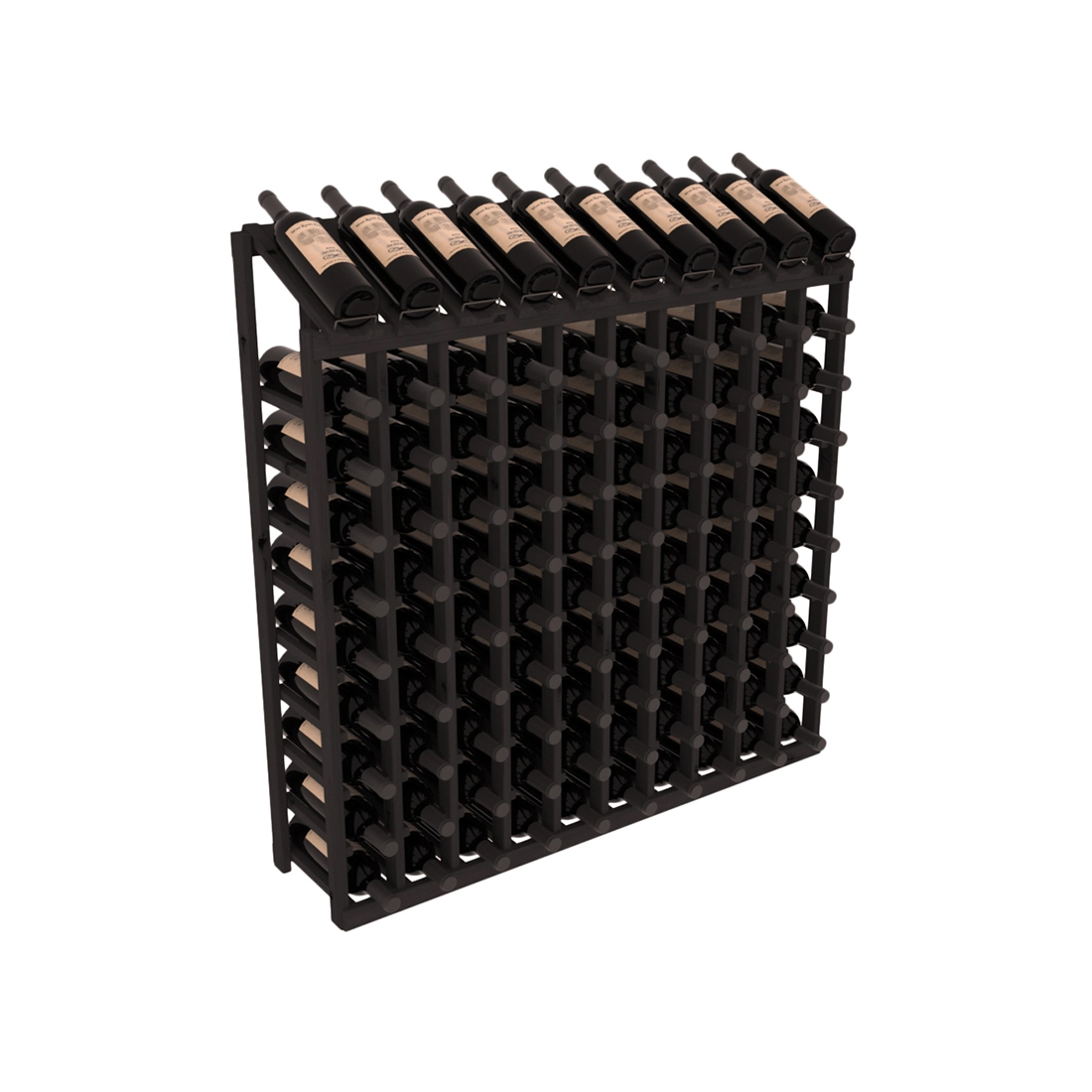 Retail Display-Top Wine Rack 10x10 – Knotty Alder / Greywash stained