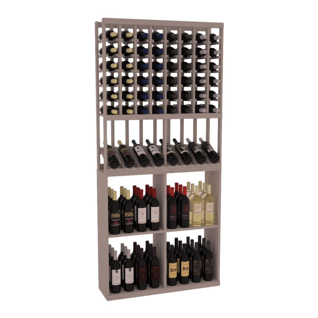 Retail High-Reveal Wine Display Rack – Premium Redwood / Oak stained