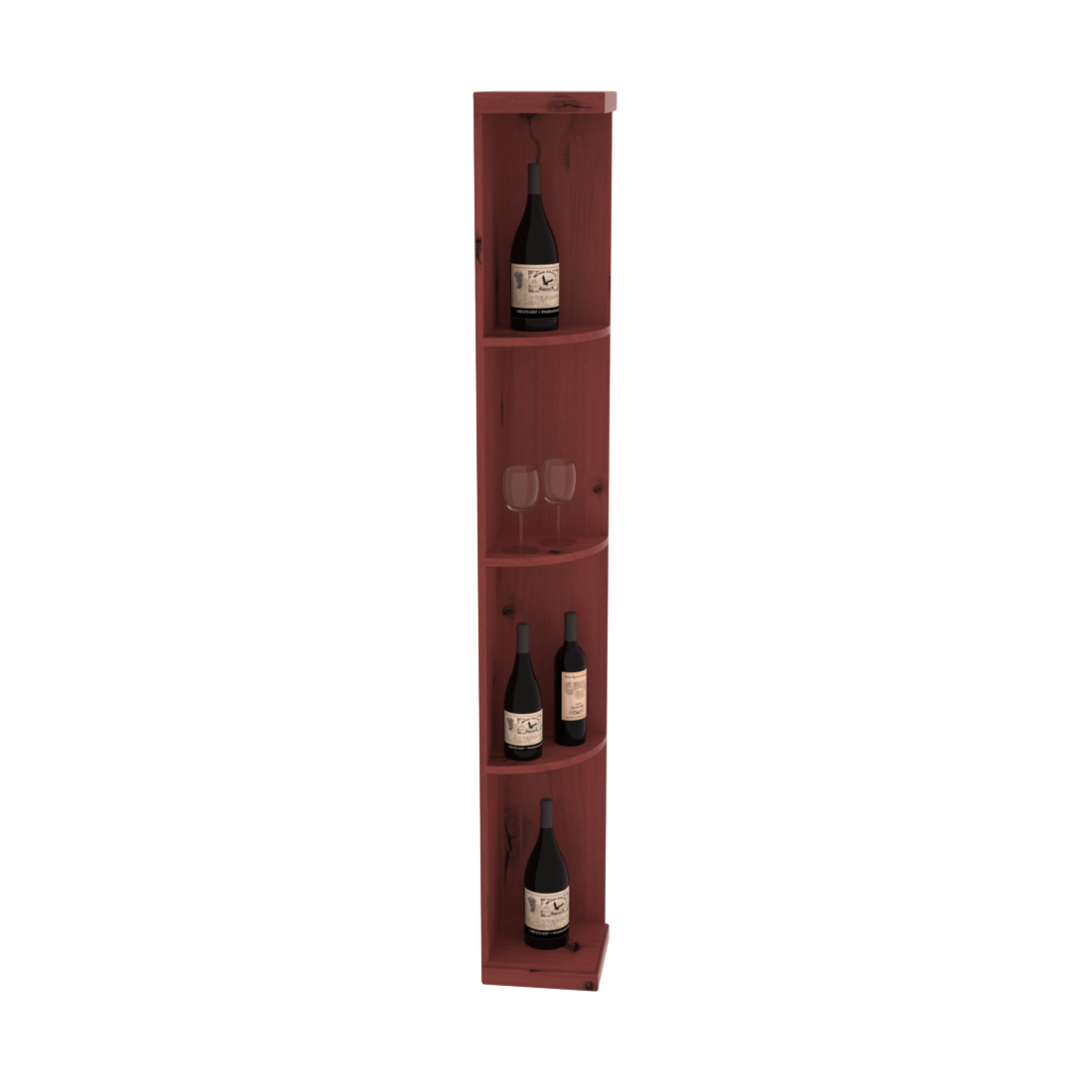 Retail Quarter-Round Wine Display Rack – Alder / Walnut stained
