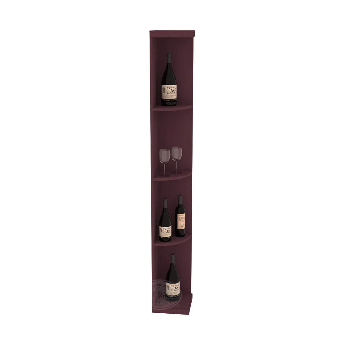 InstaCellar Quarter Round Display – Knotty Alder / Greywash stained