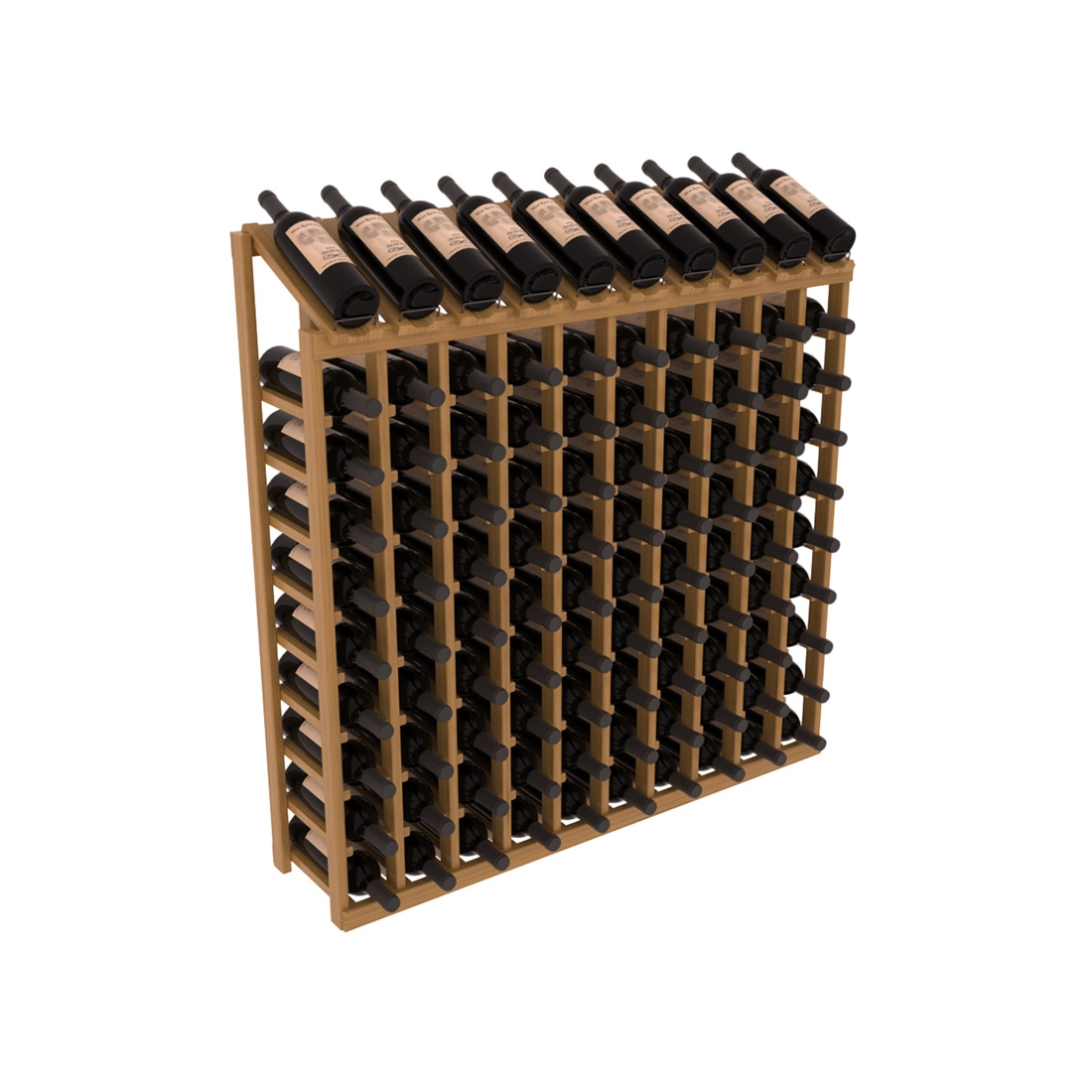 Retail Display-Top Wine Rack 10x10 – Grand Mahogany / Black stained