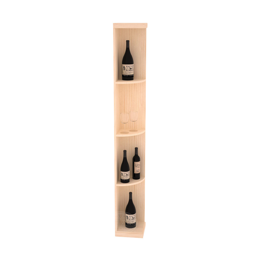 Retail Quarter-Round Wine Display Rack – Pine / Unstained