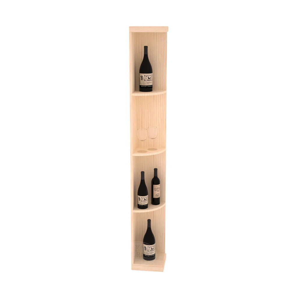 InstaCellar Quarter Round Display – Knotty Alder / Unstained