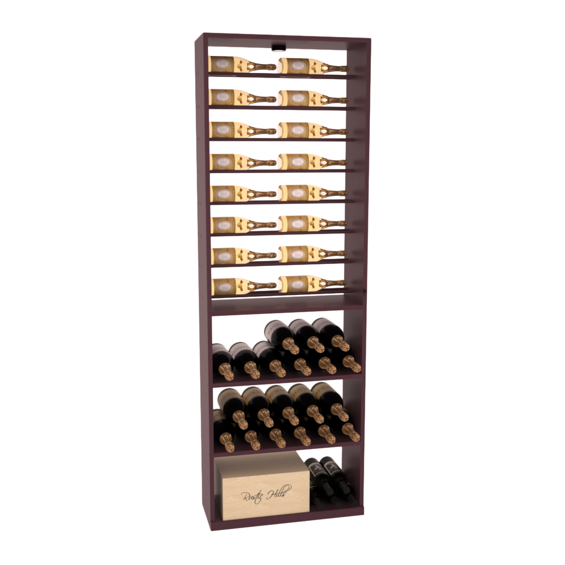 Retail Horizontal Bottle Display Rack – Ponderosa Pine / Greywash stained