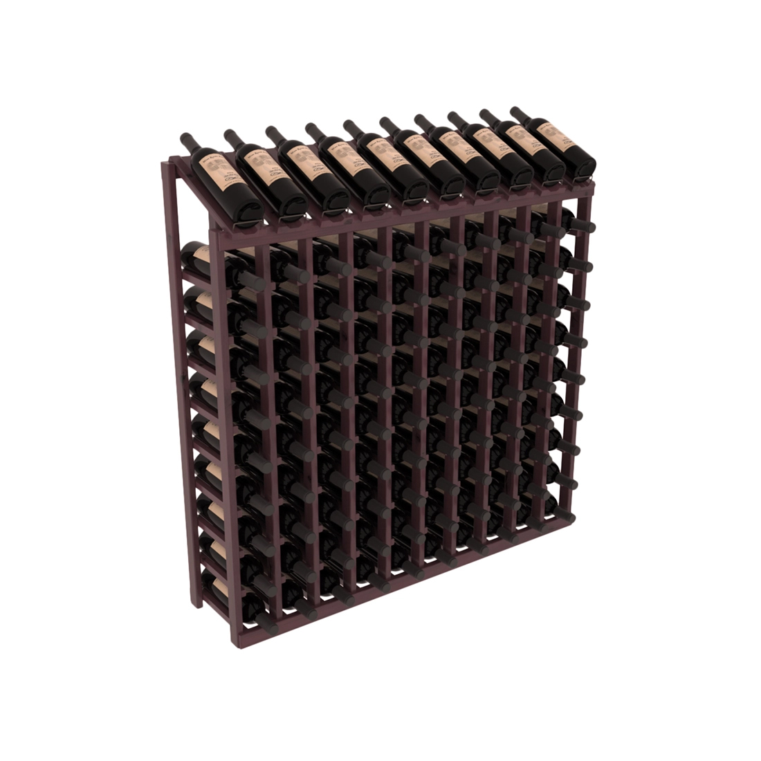 Retail Display-Top Wine Rack 10x10 – Premium Redwood / Unstained