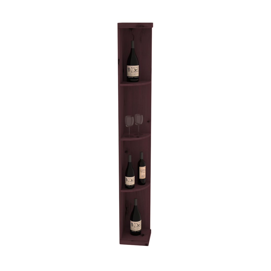 Retail Quarter-Round Wine Display Rack – Alder / Greywash stained