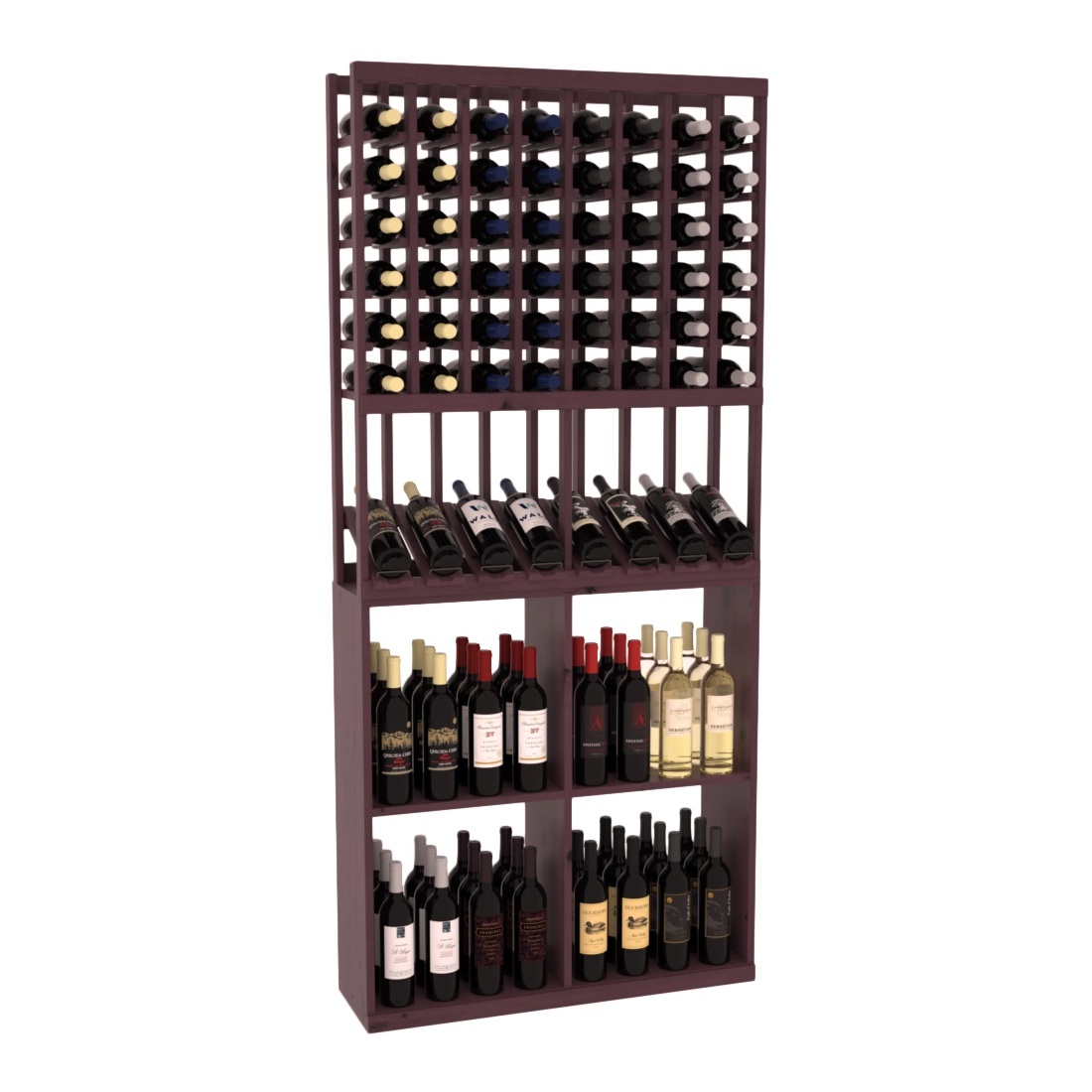 Retail High-Reveal Wine Display Rack – Premium Redwood / Unstained